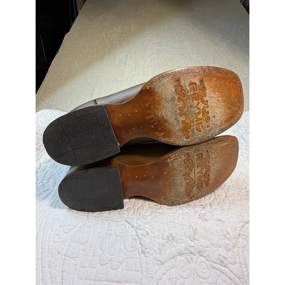 Reyme Men 11 Brown 046 Crazy Thing Square Toe Leather Western Cowboy Boots Shoes